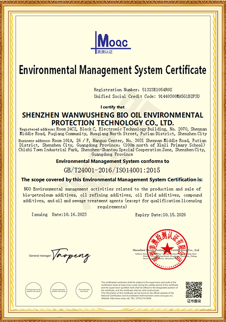 Environmental Management System Certificate