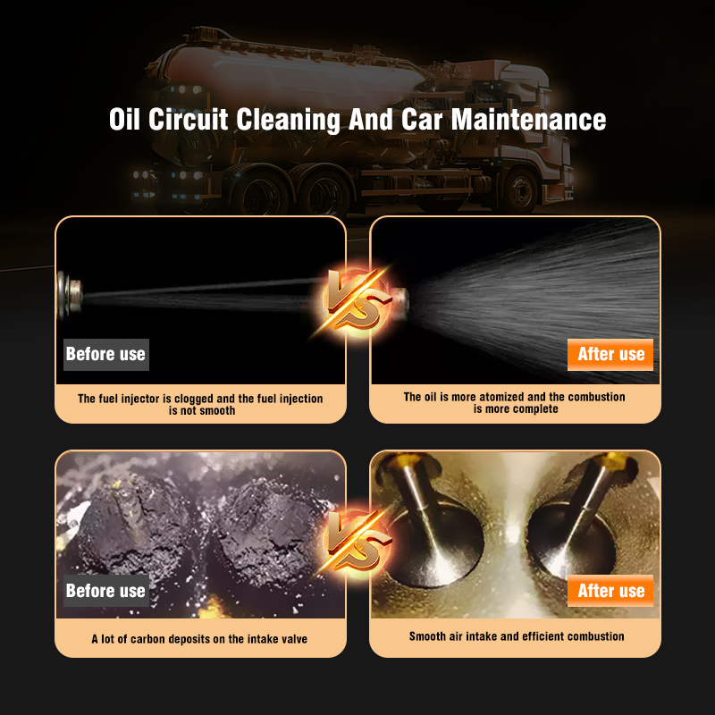 How can the nano-detergent components of diesel fuel enhancer improve fuel atomization efficiency and reduce engine carbon deposits by dispersing oil sludge?